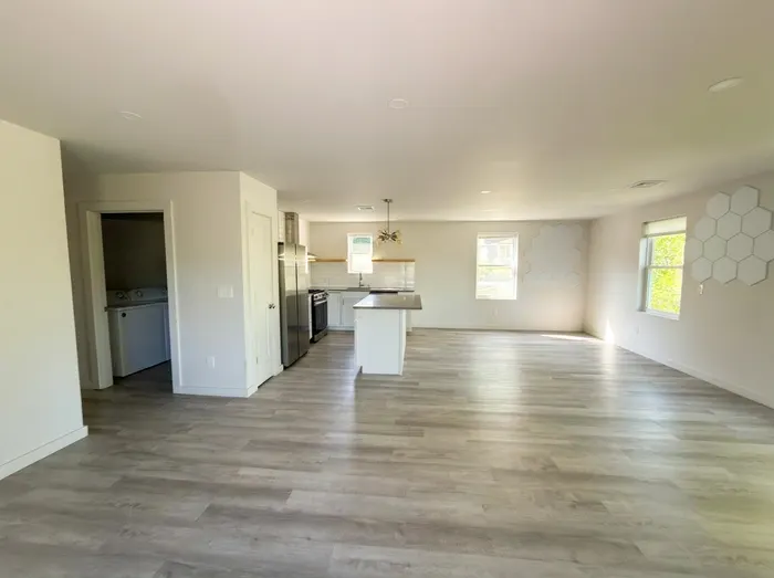Wide living and kitchen view