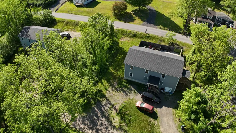 Aerial view of the parcel setting and mountain backdrop